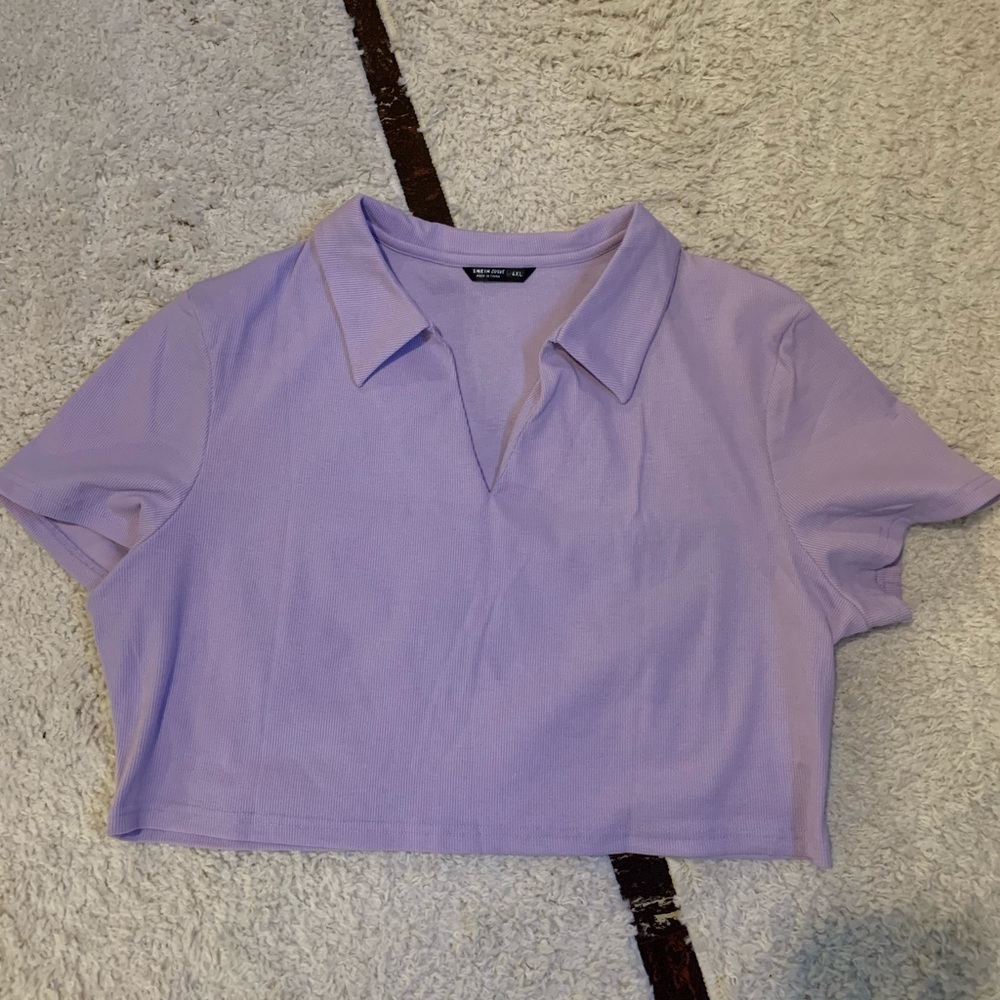 Shein collared crop